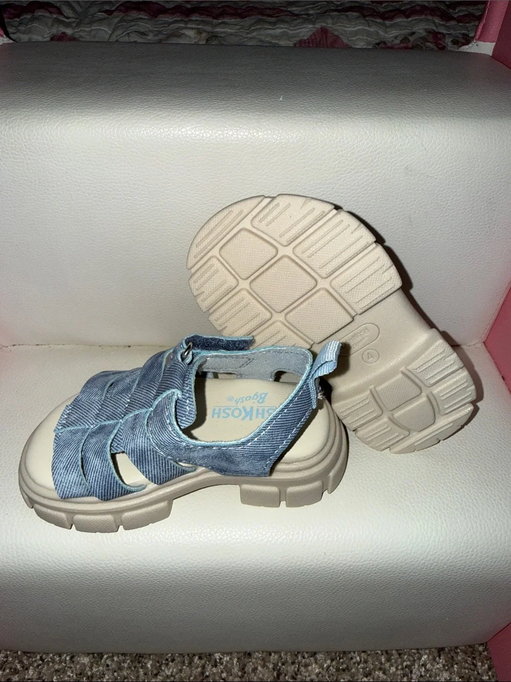 OshKosh B'gosh Light Blue Denim-Style Closed-Toe Fisherman Sandals